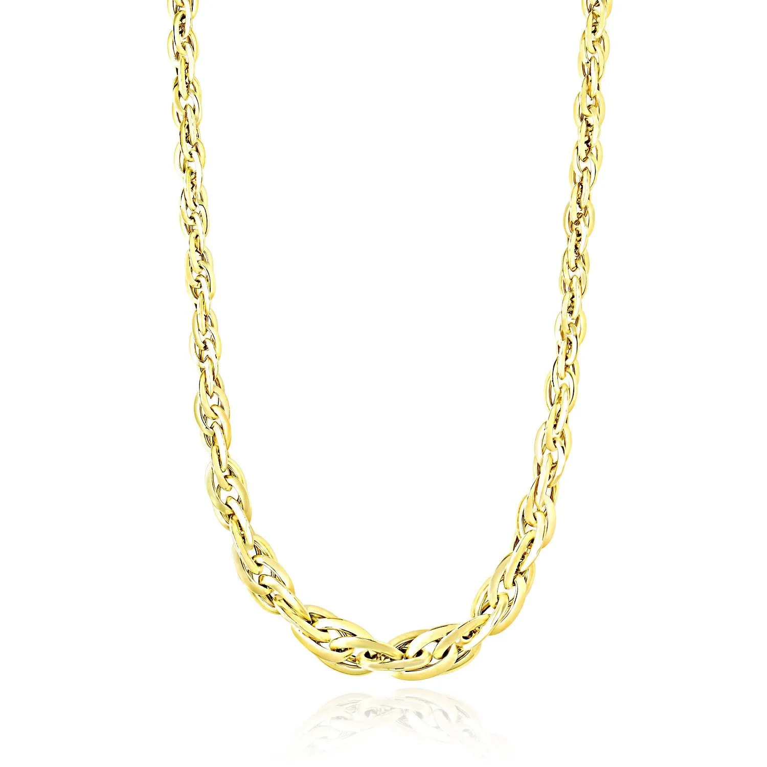 14k Yellow Gold Fancy Necklace with Singapore Chainrx09751-18-rx09751-18