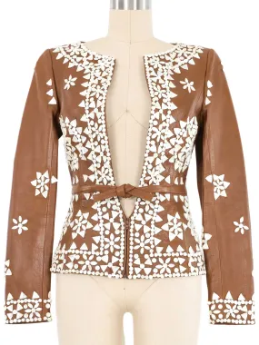 2003 Valentino Shell Beaded Leather Jacket