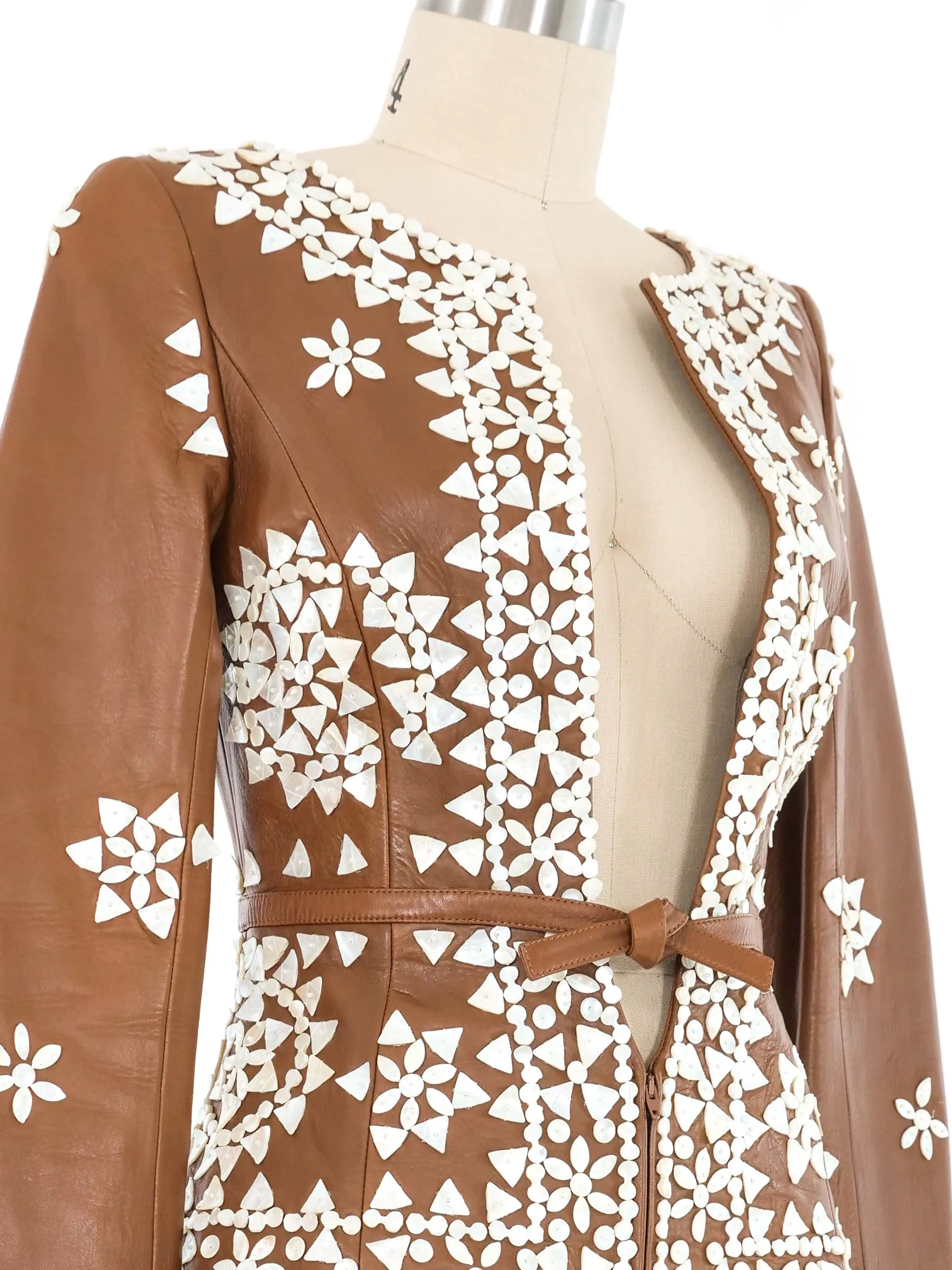 2003 Valentino Shell Beaded Leather Jacket