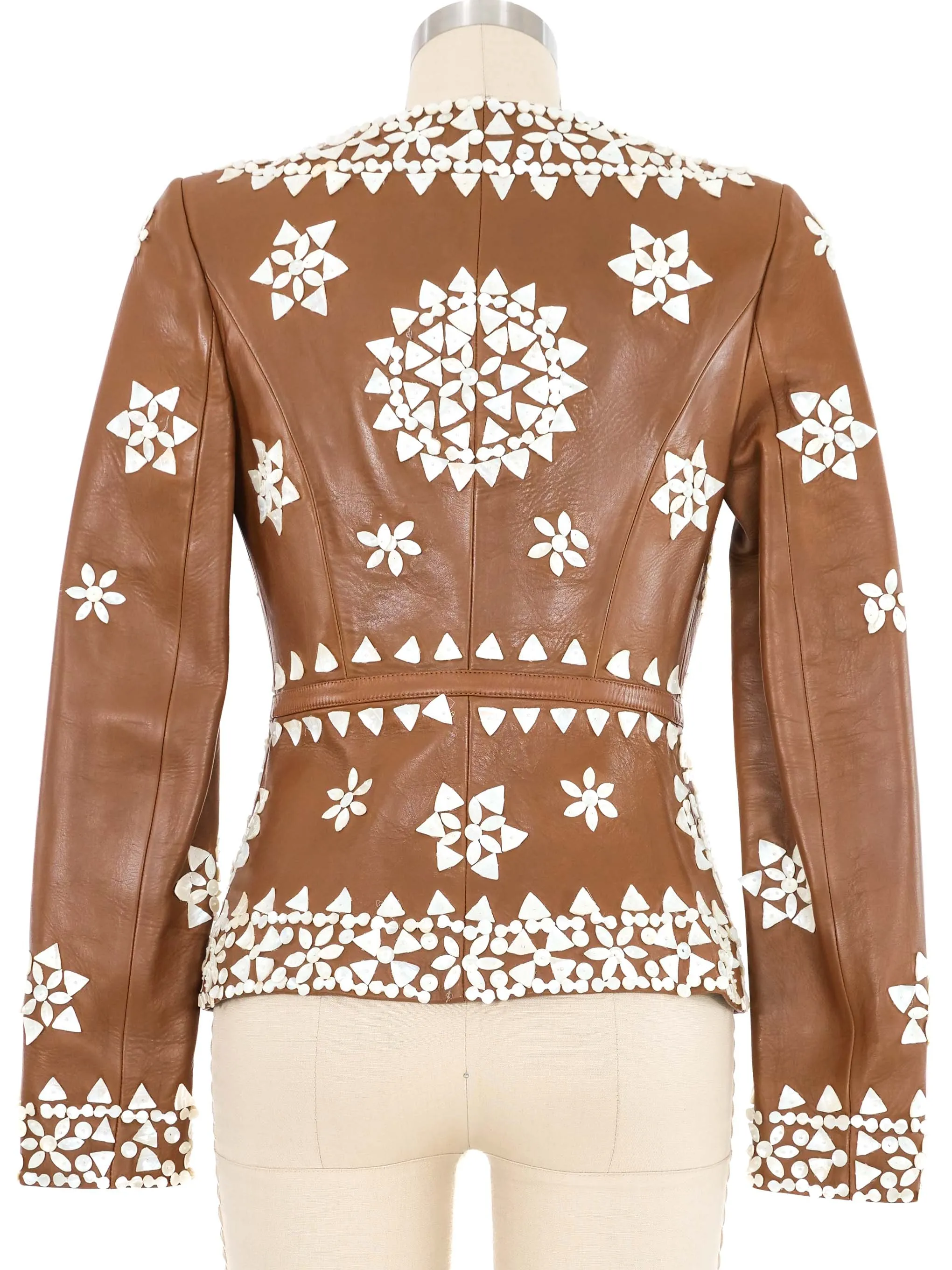 2003 Valentino Shell Beaded Leather Jacket