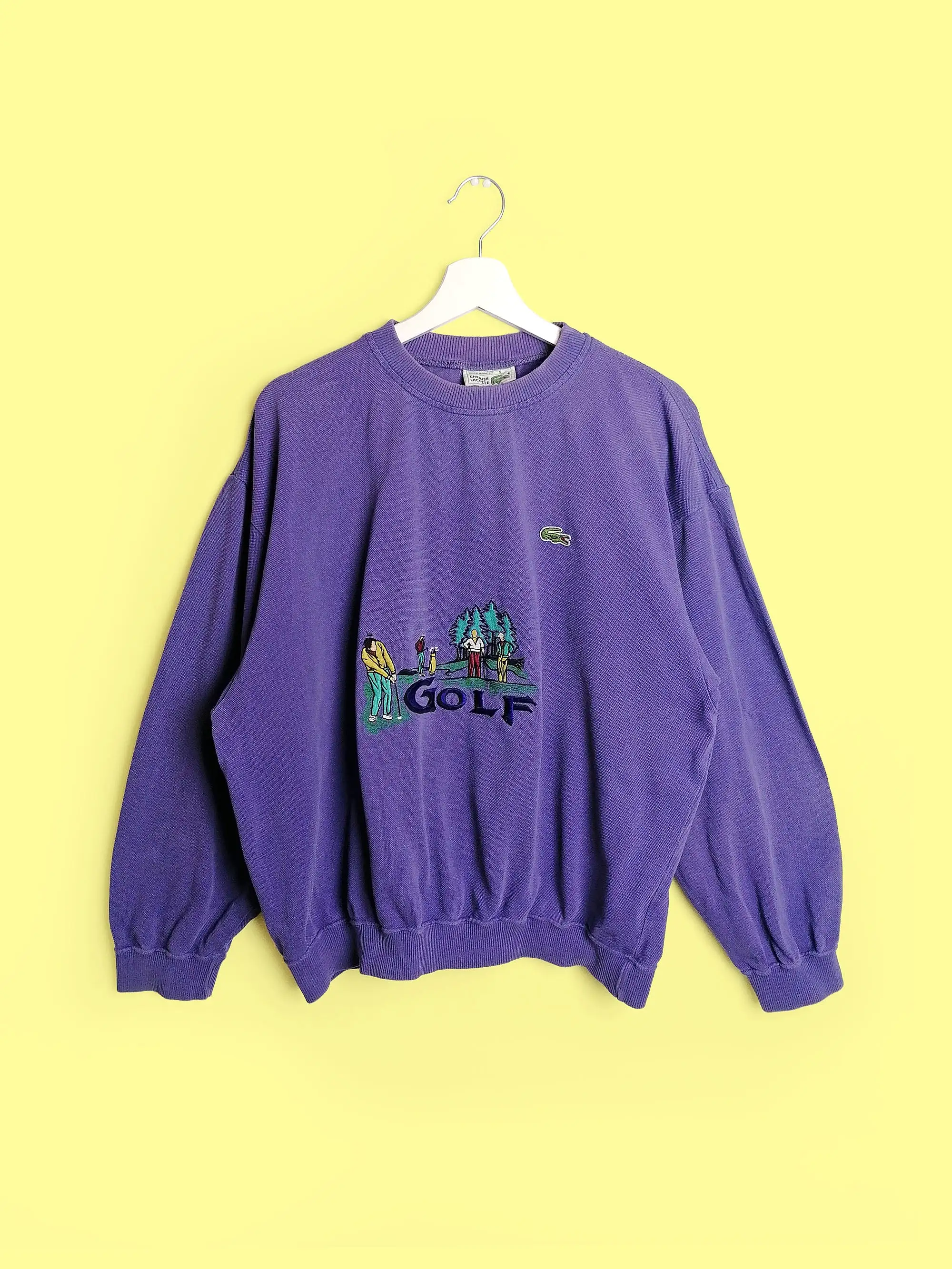 80's 90's CHEMISE LACOSTE Sweatshirt Golf Embroidery -size M-L