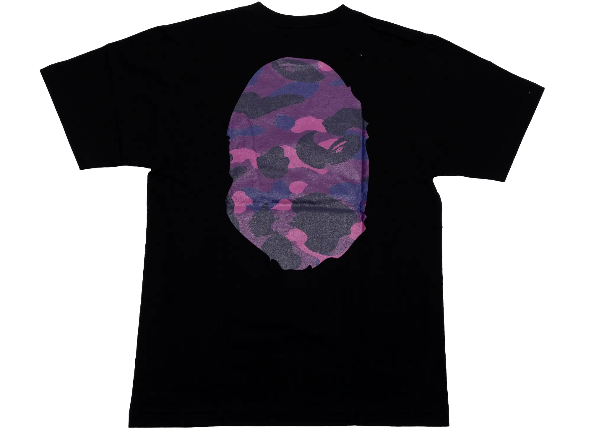 A Bathing Ape Color Camo Big Ape Head Tee in Black/Purple