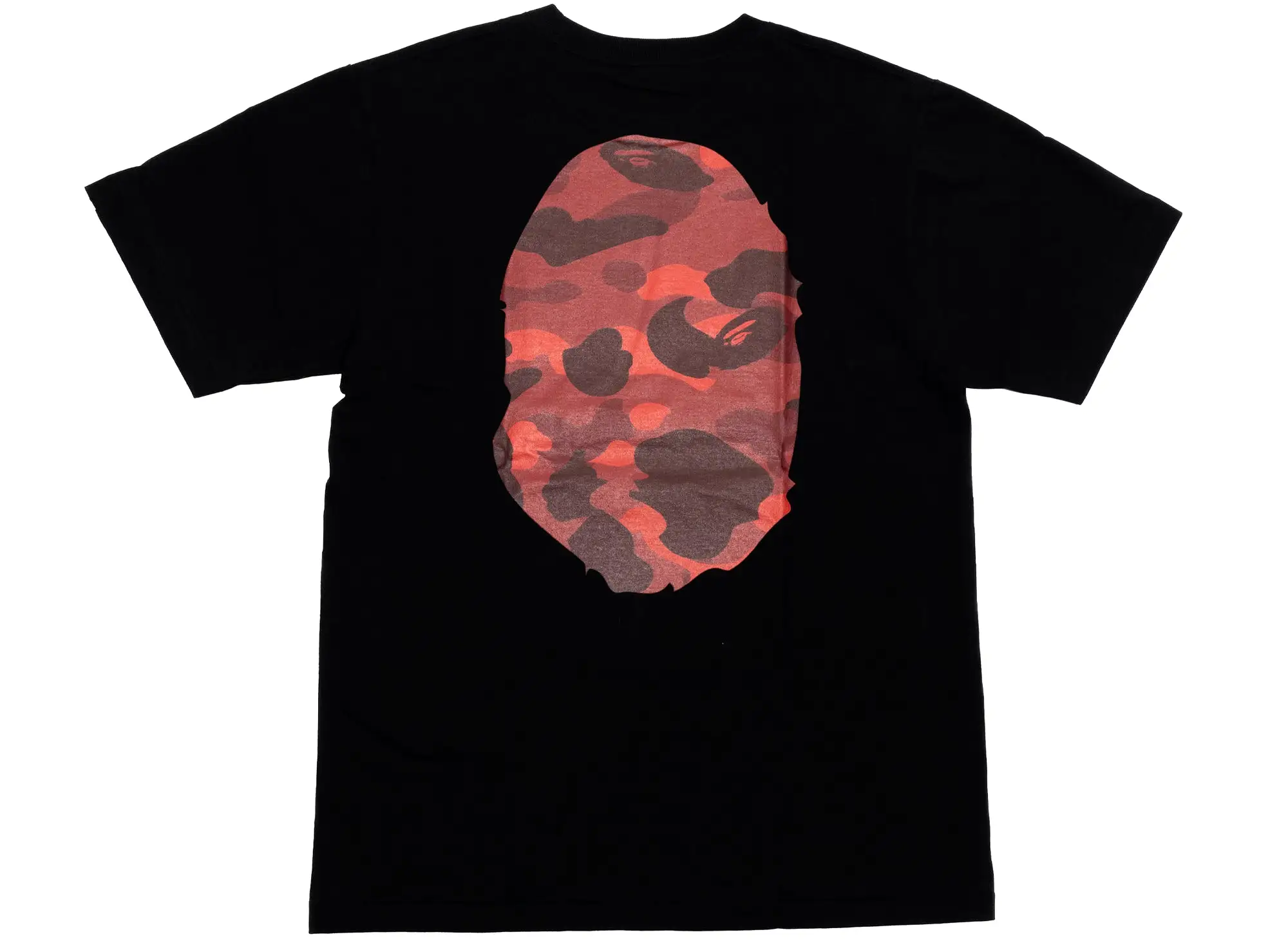 A Bathing Ape Color Camo Big Ape Head Tee in Black/Red