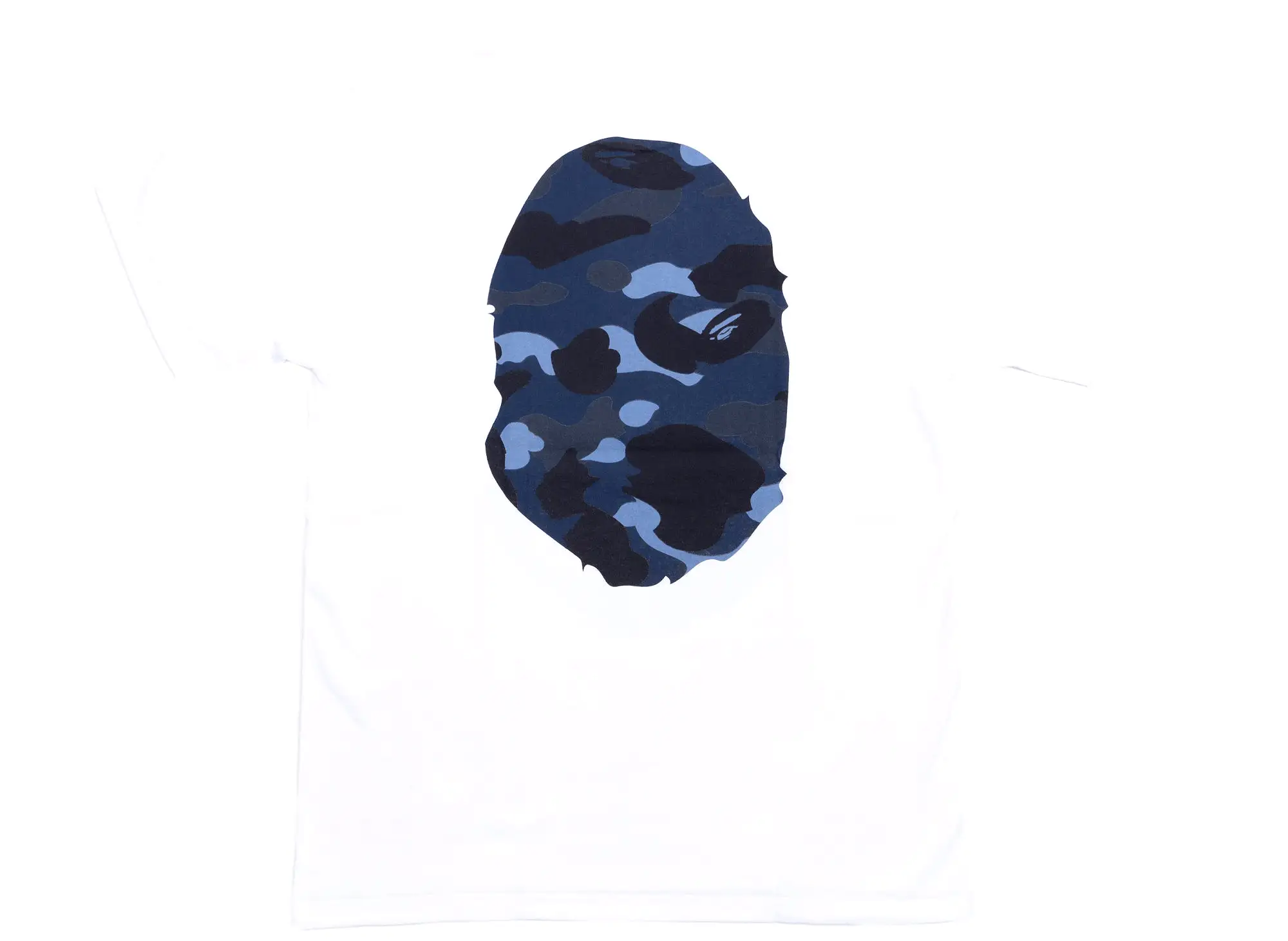 A Bathing Ape Color Camo Big Ape Head Tee in White/Blue