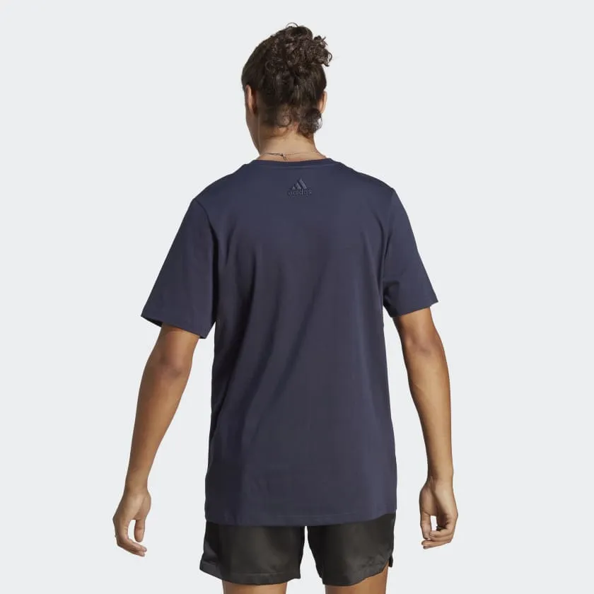 ADIDAS MEN'S ESSENTIALS SINGLE JERSEY BIG LOGO NAVY TEE