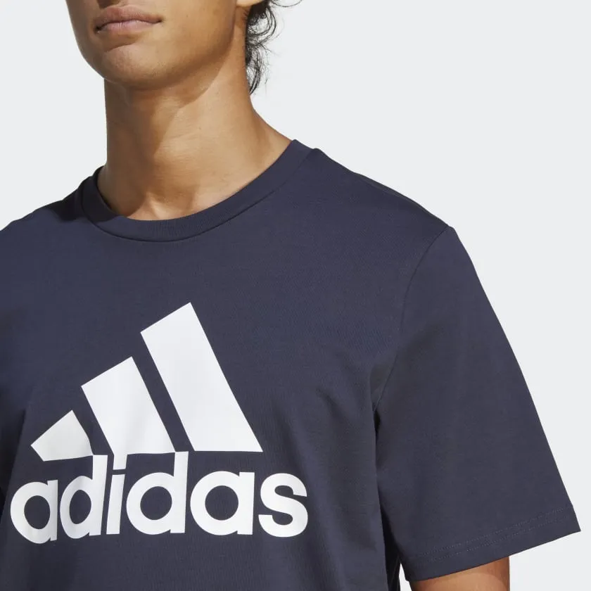 ADIDAS MEN'S ESSENTIALS SINGLE JERSEY BIG LOGO NAVY TEE