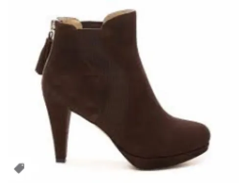 ADRIENNE VITTADINI Women's  •Pami•  Platform Ankle Boot Brown Kid suede 6.5M