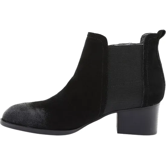 ADRIENNE VITTADINI Women's  •Ravi• Black Suede Block-heel Ankle  Boot 9.5M