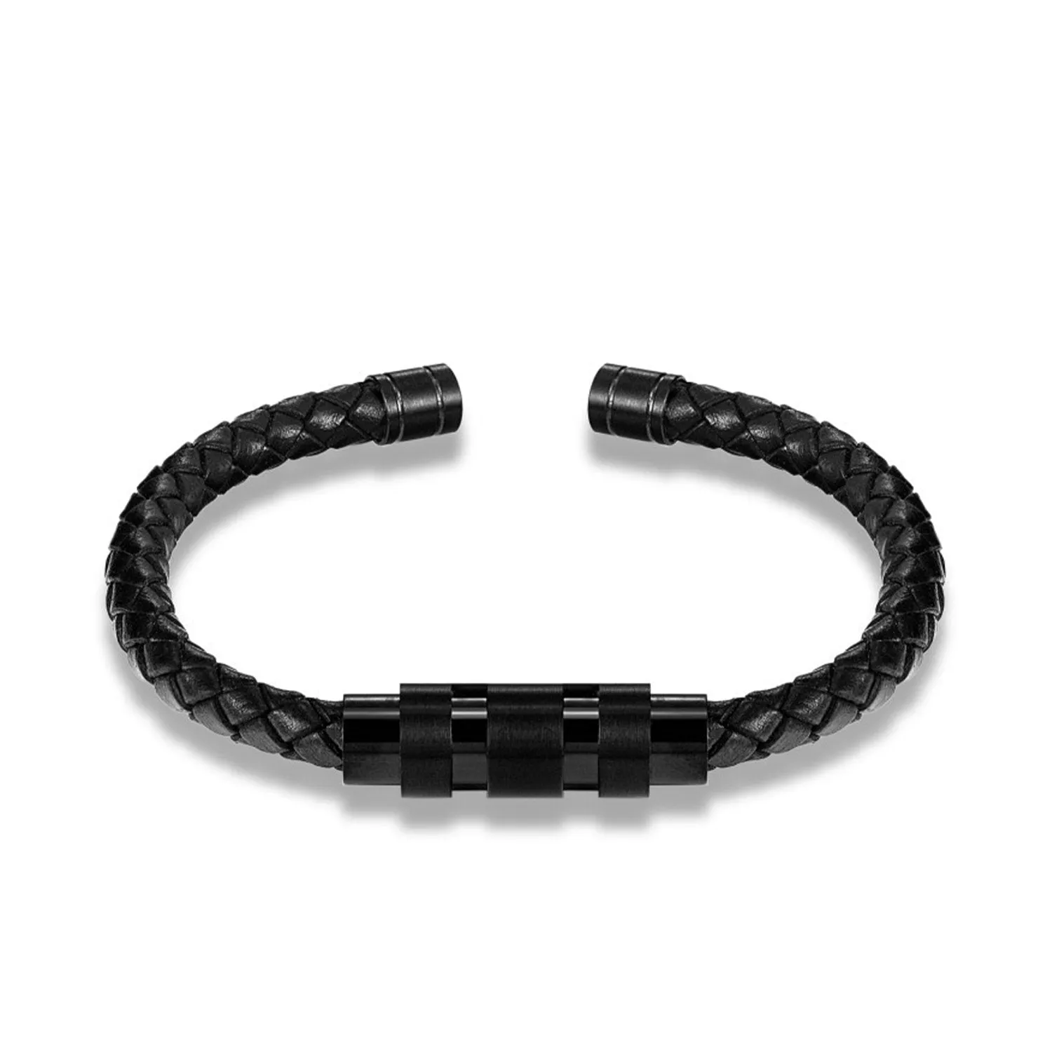 Alex Open End Leather Bangle - Unisex