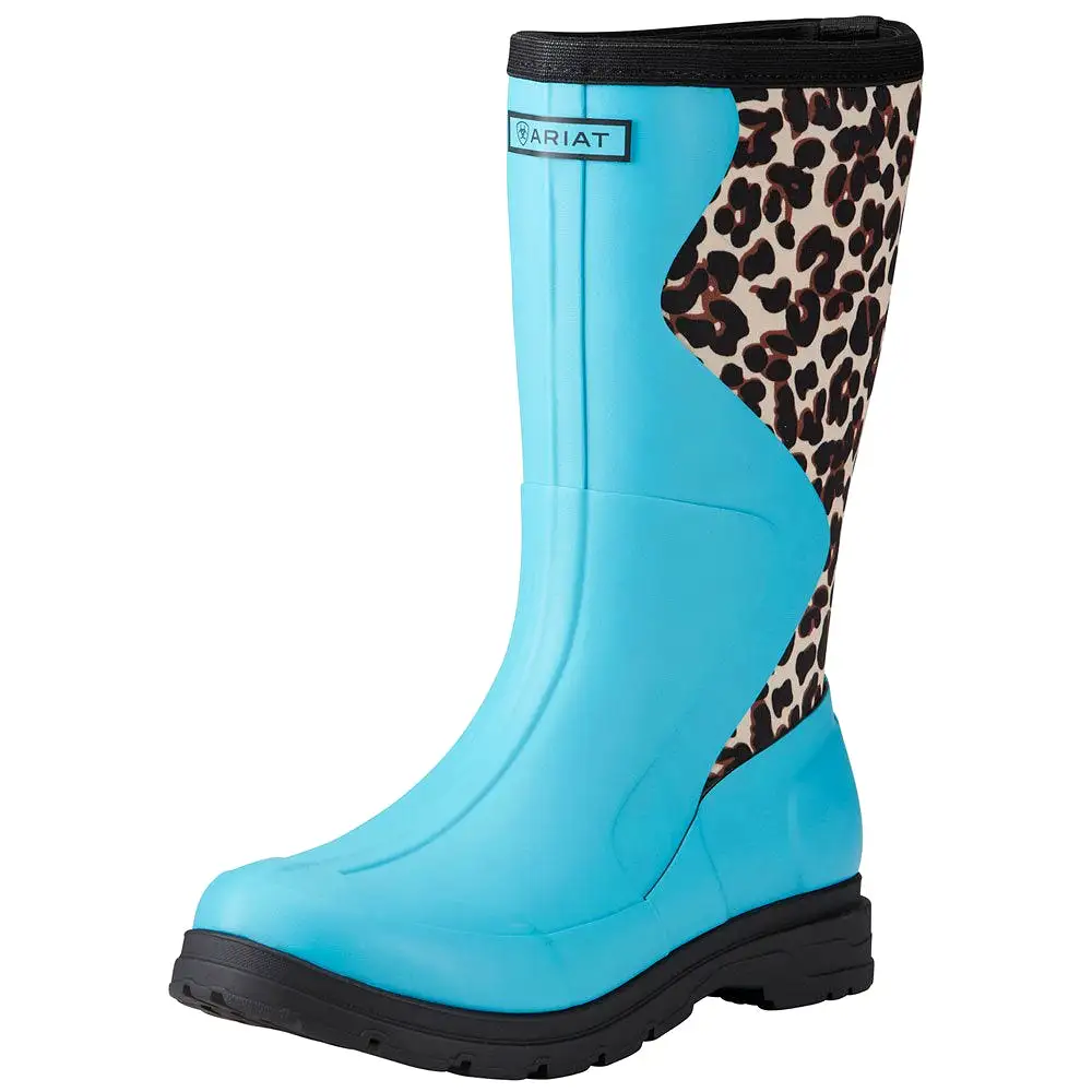 Ariat Women's Springfield Aqua Leopard Print Rubber Boot