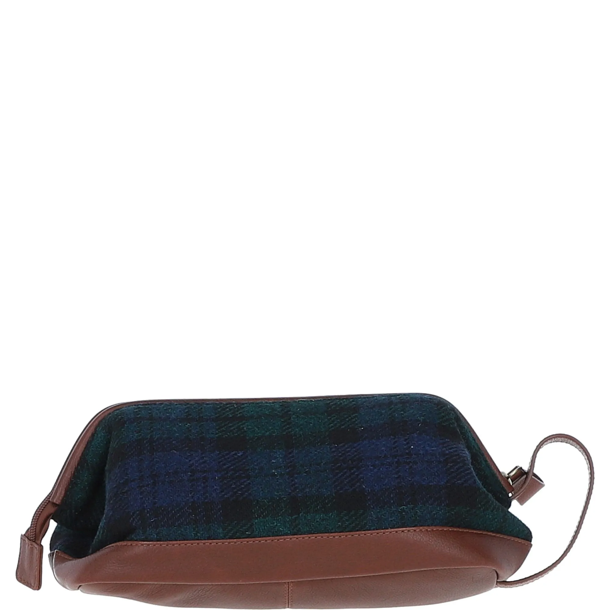 Ashwood Leather x Harris Tweed Unisex Washbag Tan/Watch: TW-40-04-TW