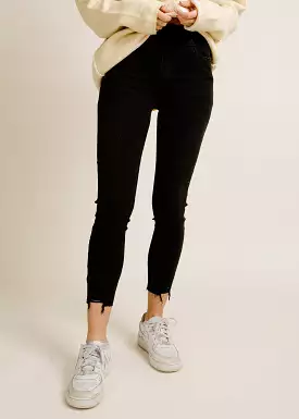 AUDREY MID RISE SKINNY CROP - CARBON