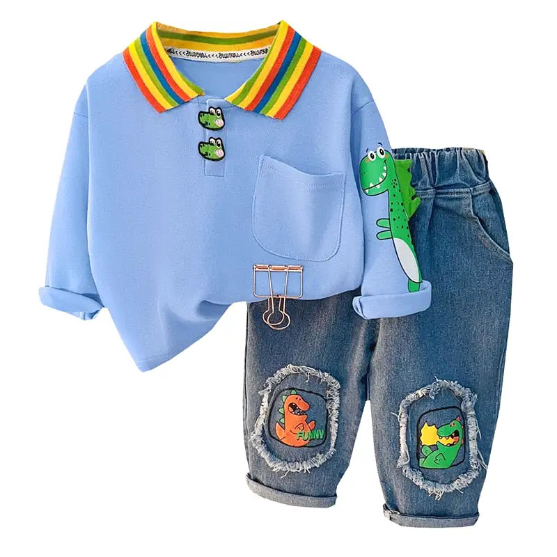 Baby Boys Dinosaur T Shirt Jeans