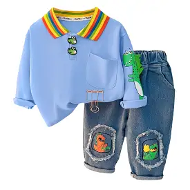 Baby Boys Dinosaur T Shirt Jeans