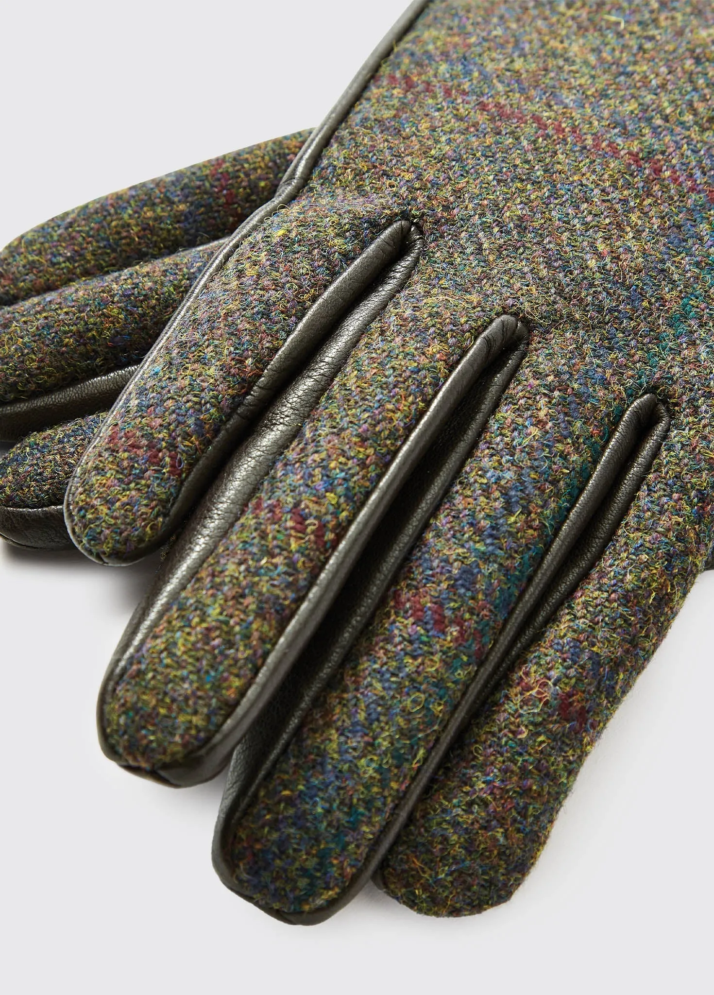 Ballycastle Ladies Tweed Leather Gloves - Hemlock