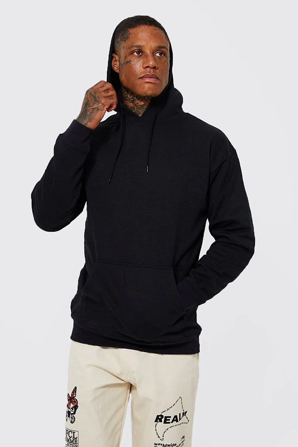 Basic Over The Head Hoodie | boohooMAN UK