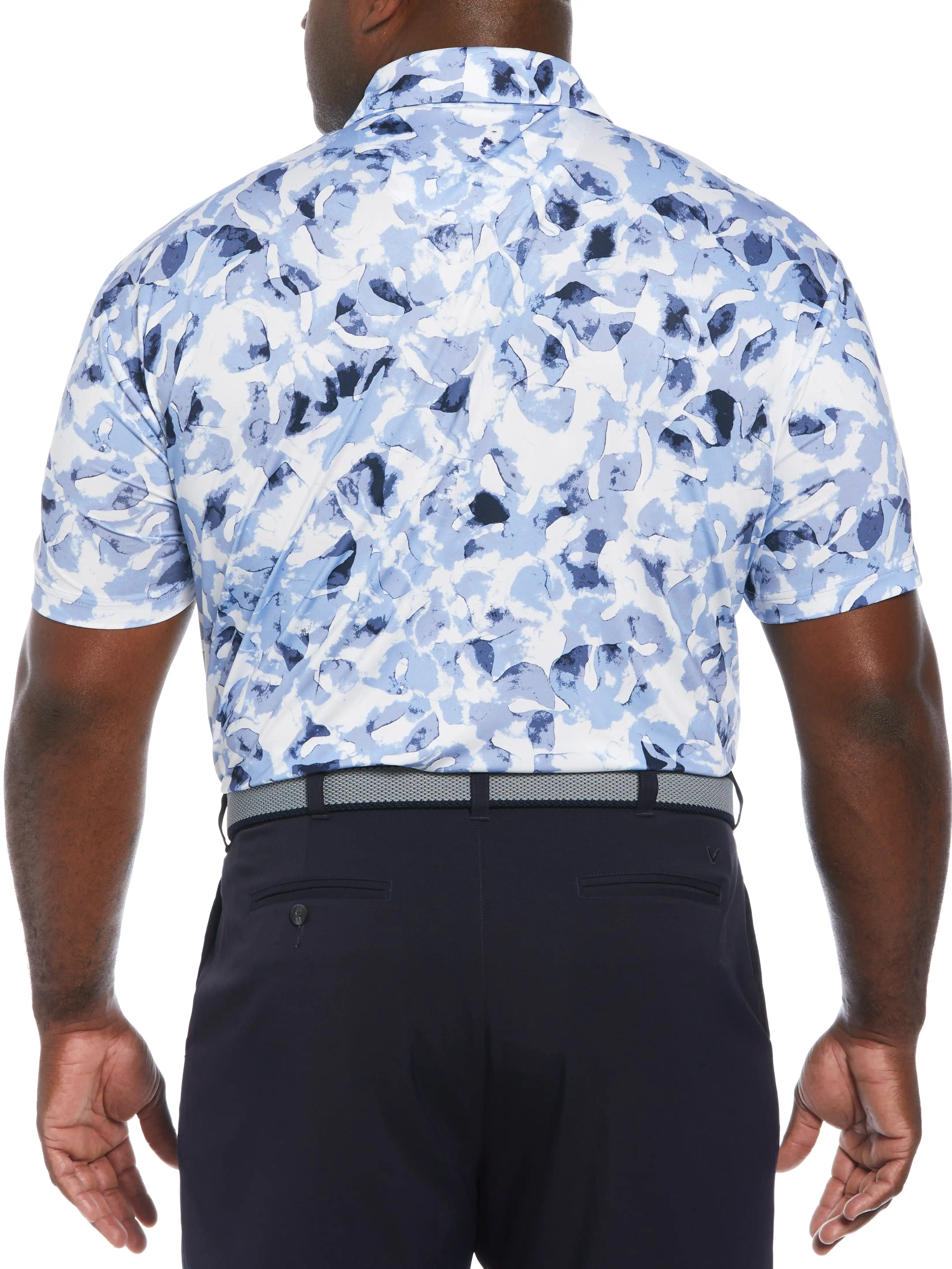 Big & Tall Tie Dye Palm Print Golf Polo