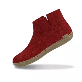 Boot with leather sole - Red