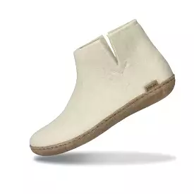 Boot with leather sole - White