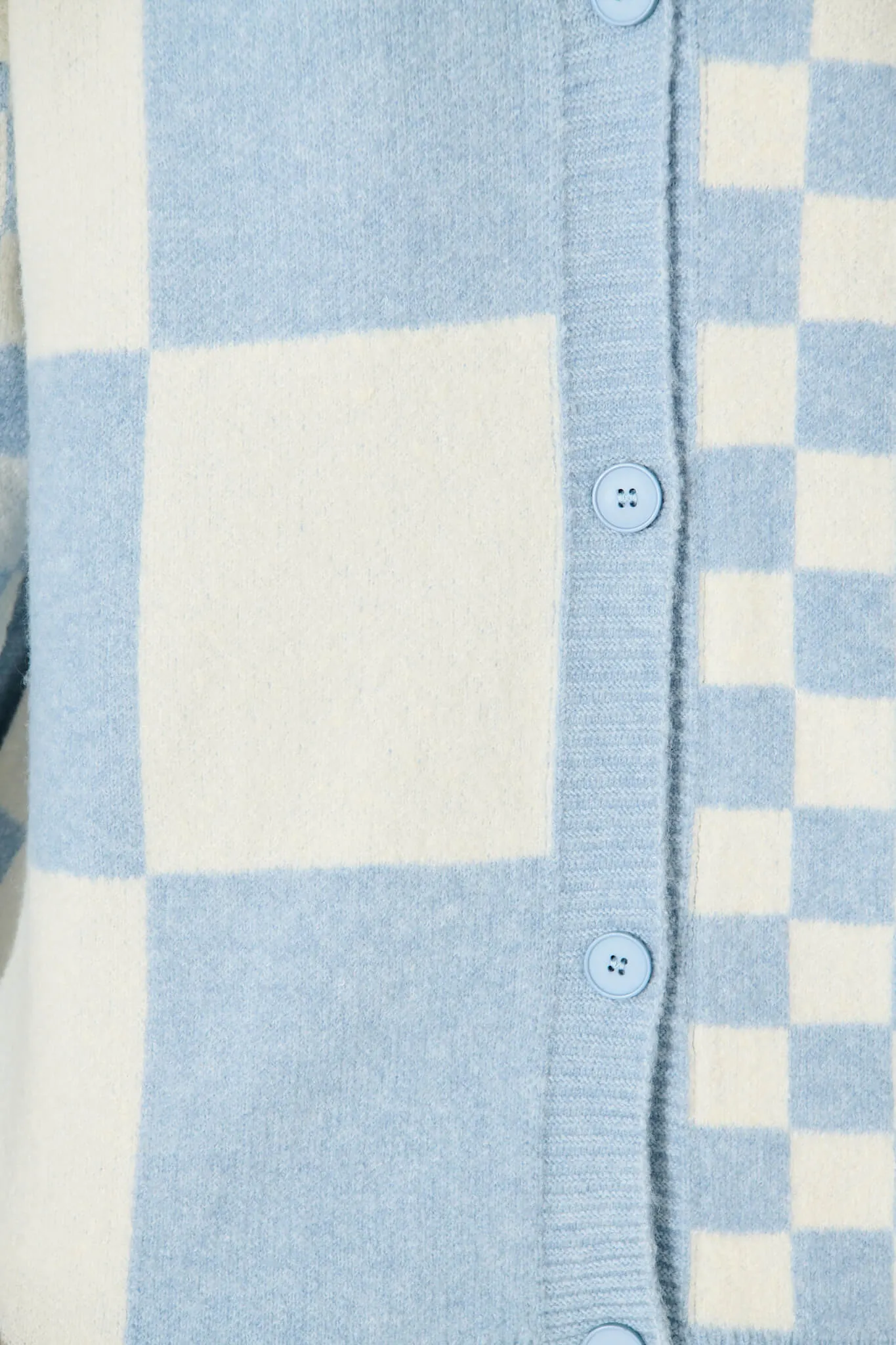 Calina Knit Cardigan In Blue Check