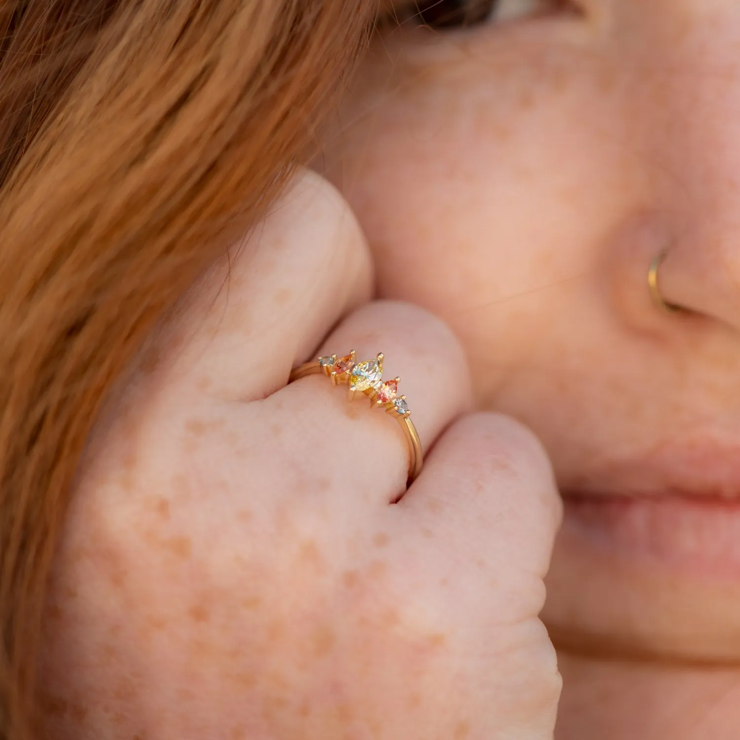 Candy Colored Engagement Ring with a Fancy Yellow Diamond - OOAK