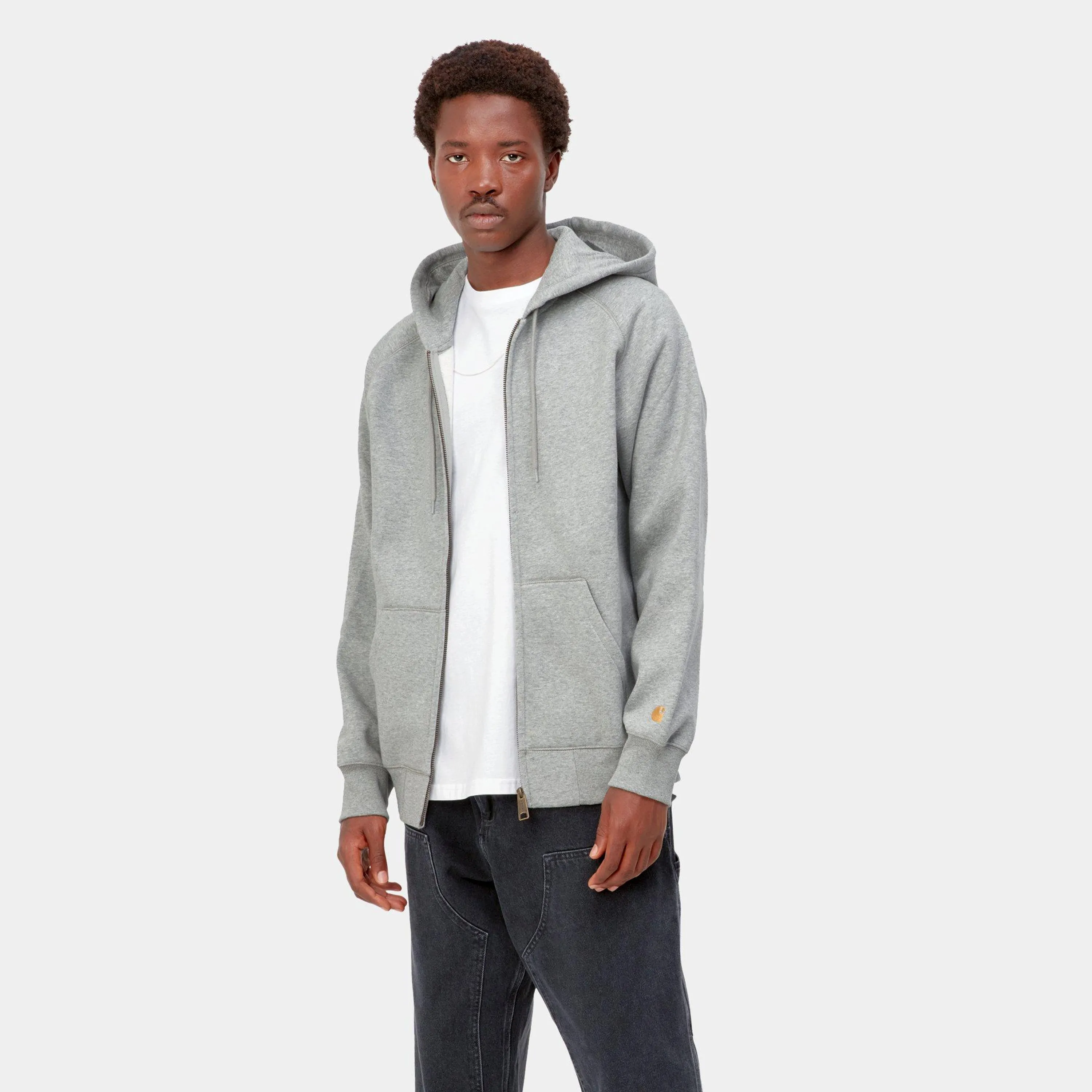 Carhartt Hooded Chase Jacket Grey Heather/ Gold