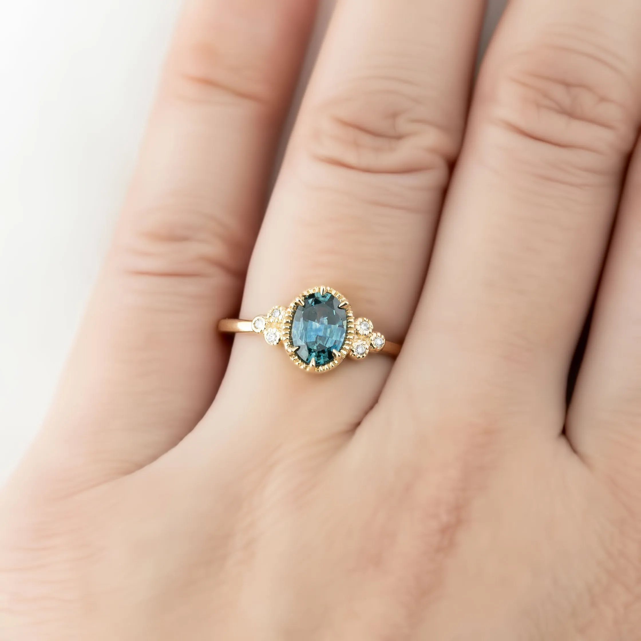 Celine Ring 0.86ct Teal Blue Montana Sapphire Ring (One of a kind)