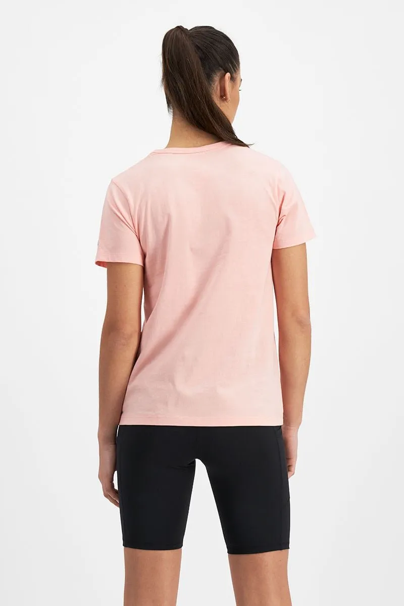 CHAMPION WOMEN'S SCRIPT SHORT SLEEVE PEACH TEE