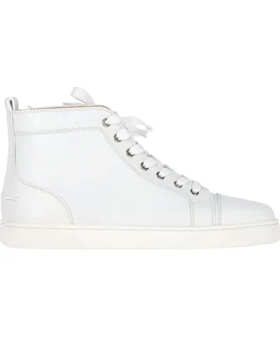 Christian Louboutin Louis High Top Sneakers in White Leather