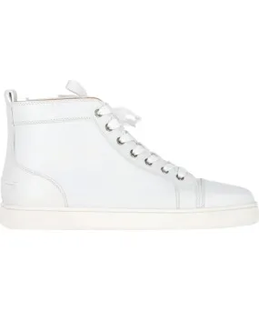 Christian Louboutin Louis High Top Sneakers in White Leather