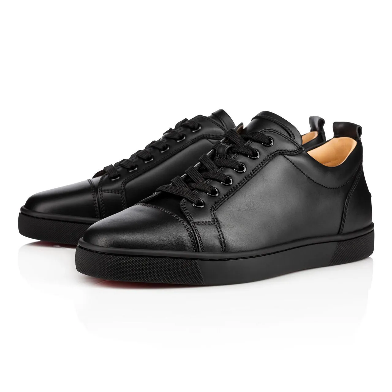 CHRISTIAN LOUBOUTIN Louis Junior Leather Trainers - Black