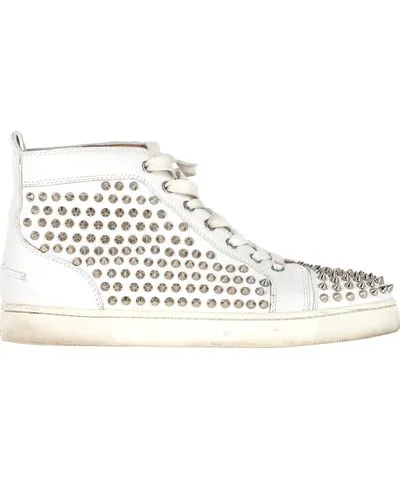 Christian Louboutin Louis Spiked High-Top Trainers In White Leather