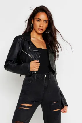 Crop Pu Moto Jacket