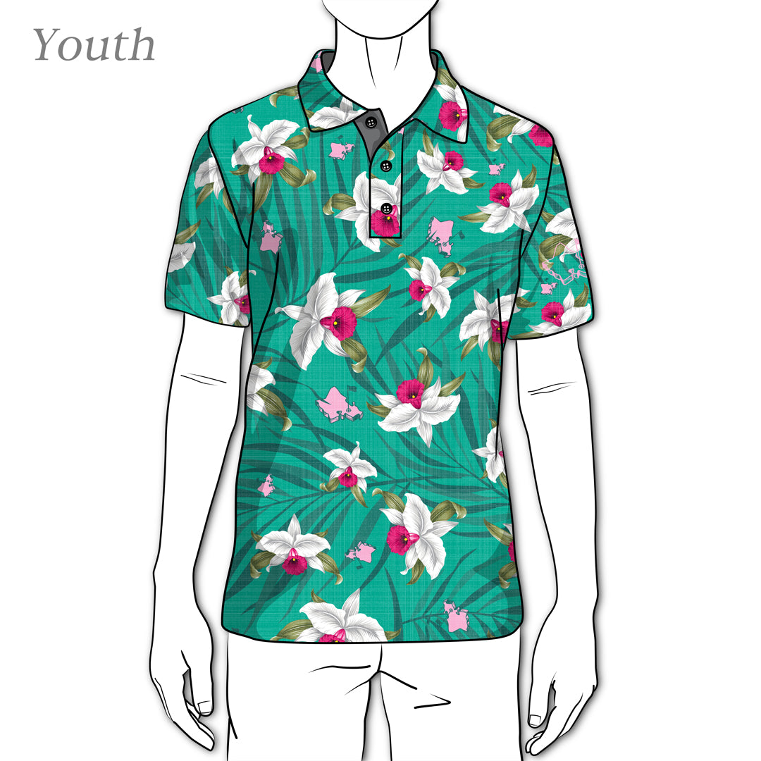 Cymbiosis - OGA Youth Polo -  Teal Blue