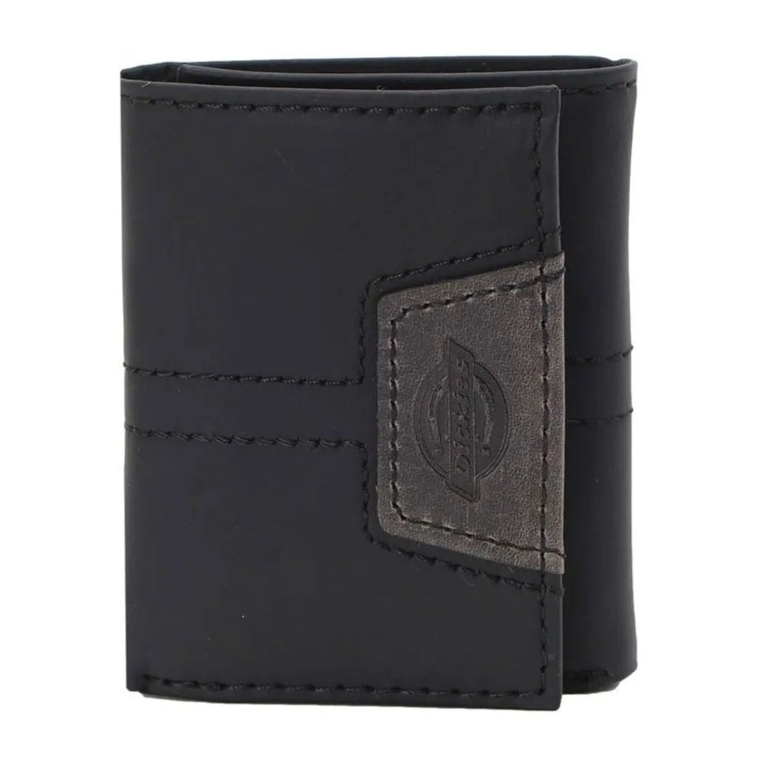 Dickies Unisex Leather Logo Patch Trifold Wallet