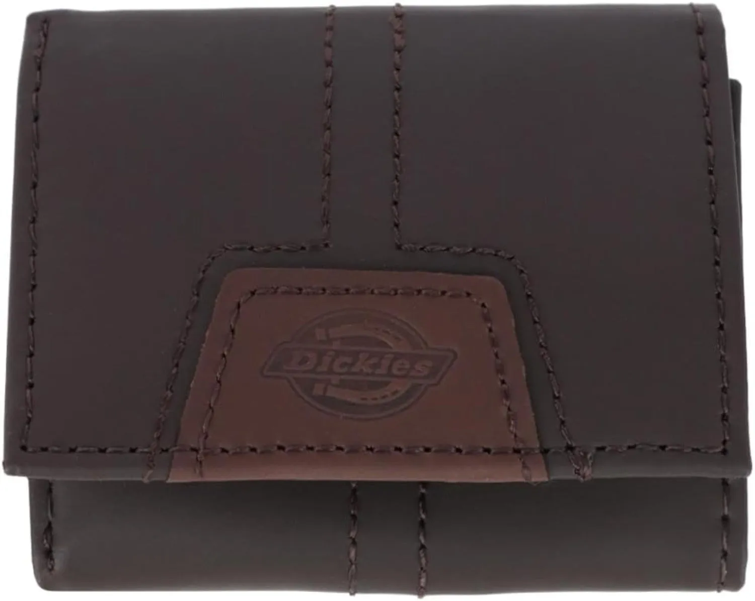 Dickies Unisex Leather Logo Patch Trifold Wallet