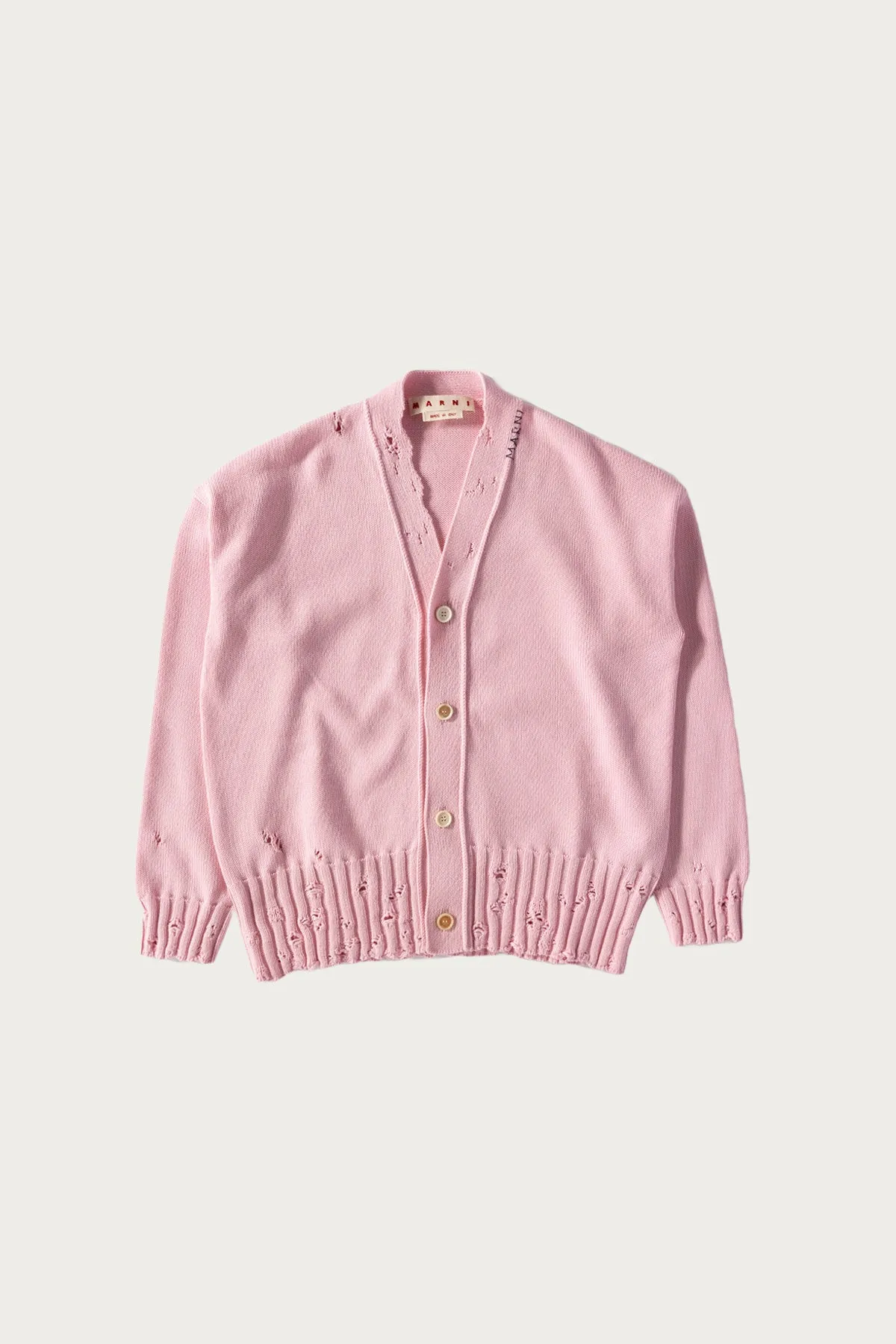 Disheveled Cotton Cardigan - Pink Gummy