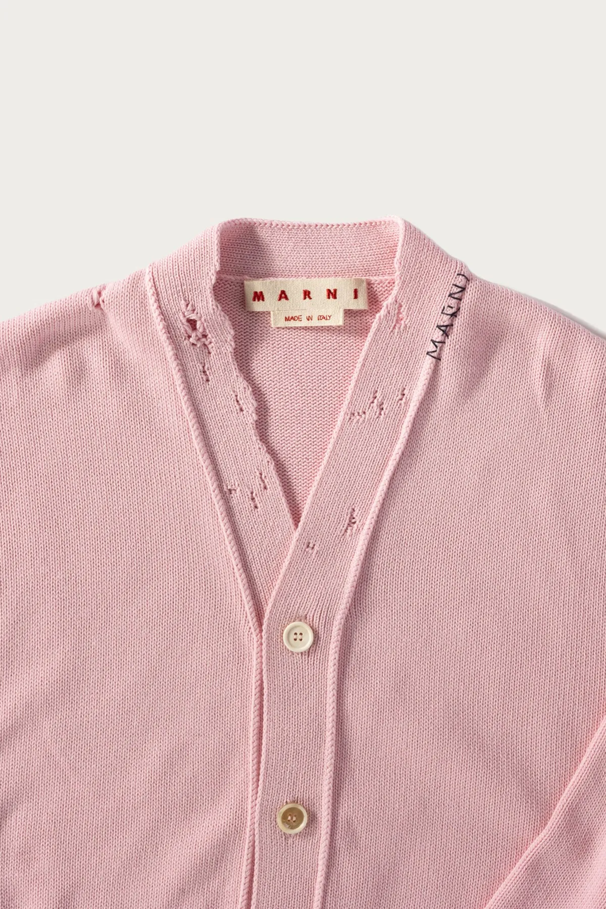 Disheveled Cotton Cardigan - Pink Gummy