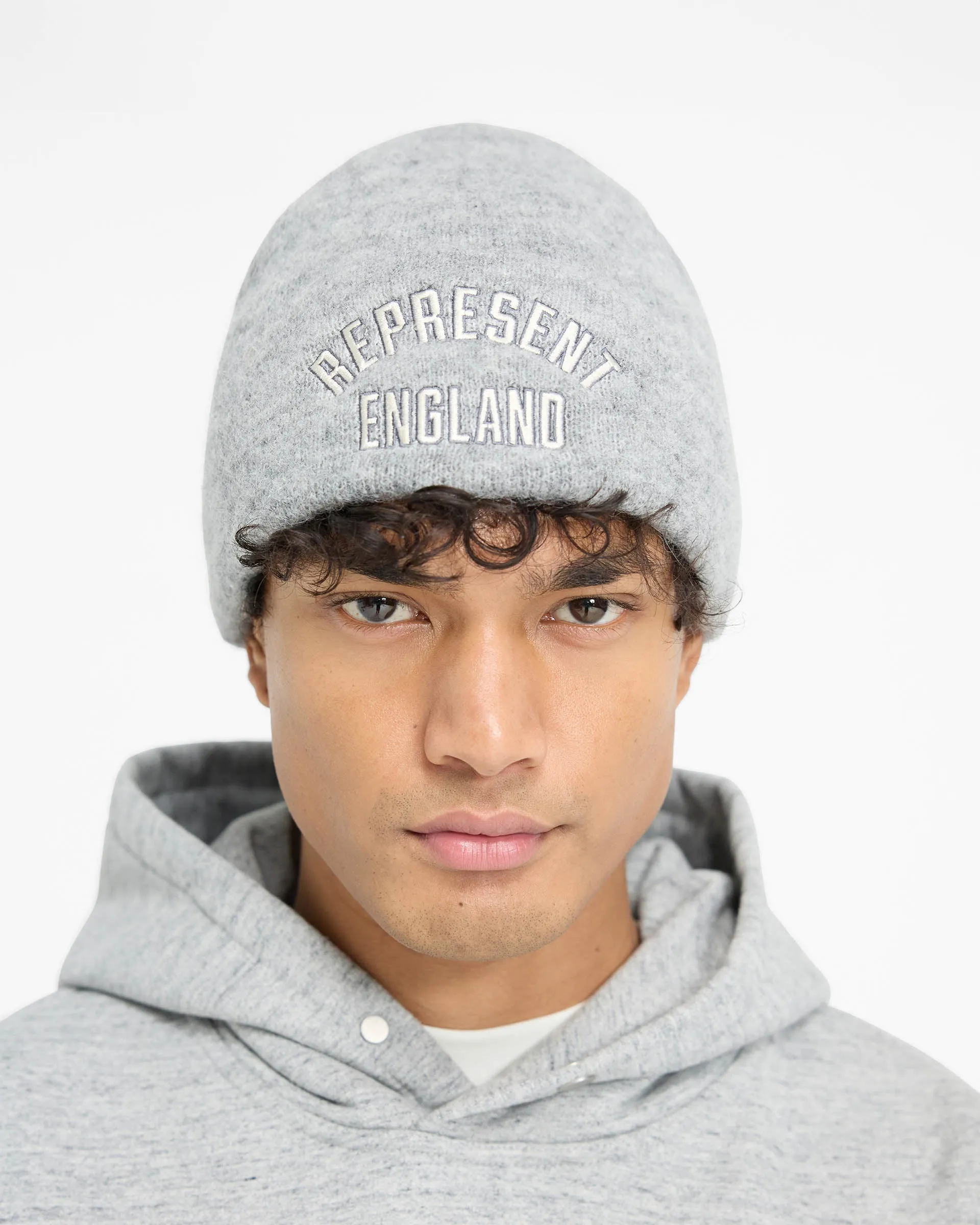 England Applique Beanie - Grey Marl