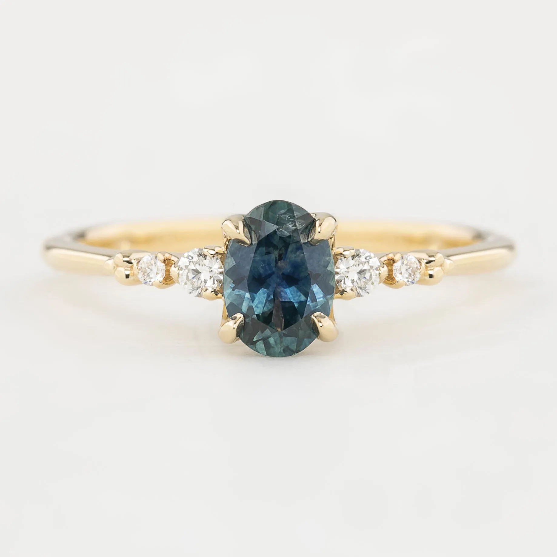 Estel Luxe Ring - 0.73ct Teal Blue Green Montana Sapphire (One of a kind)