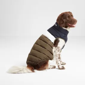 Fetch Padded Dog Coat M - Khaki/Dark Indigo/Optic White