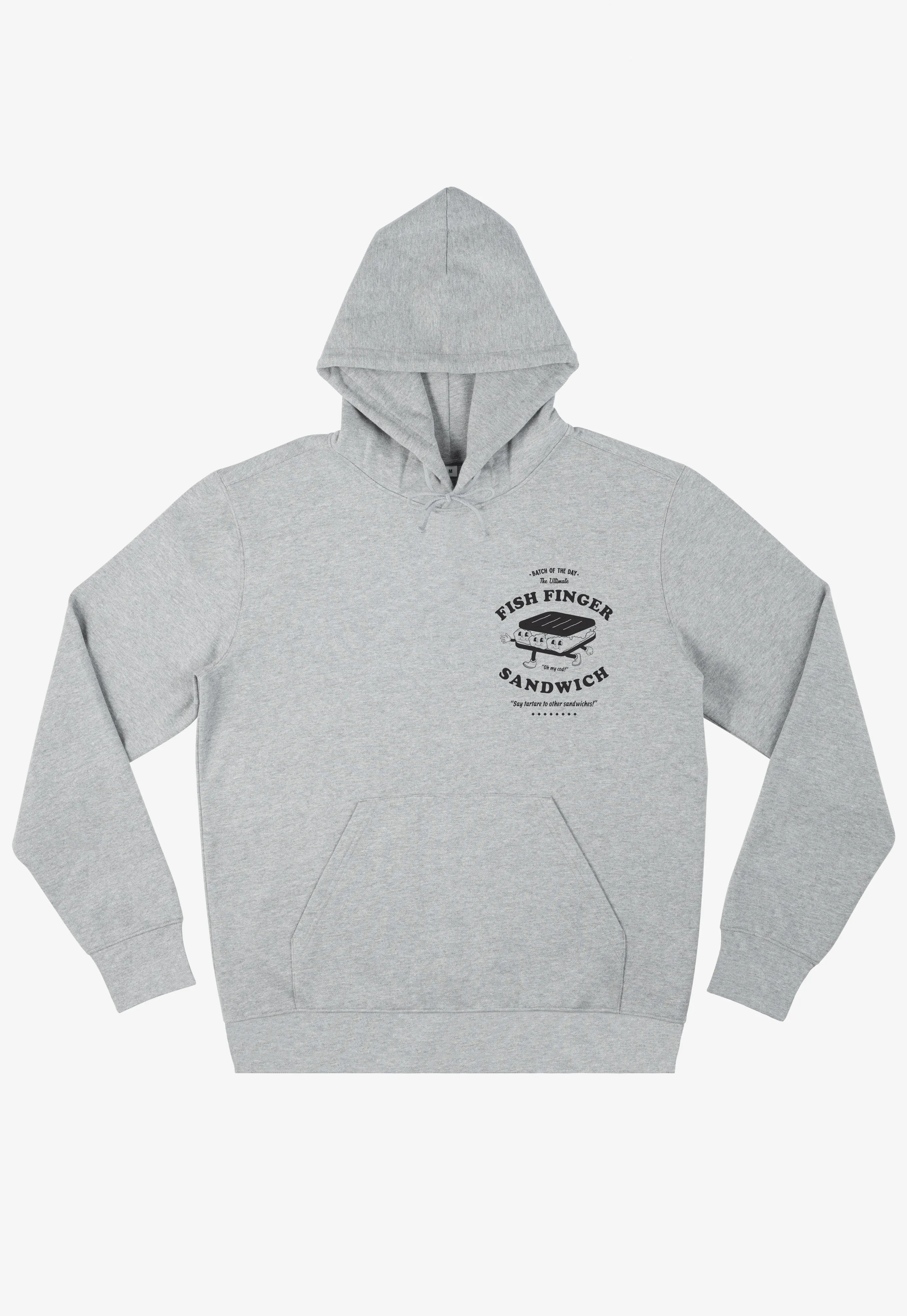 Fish Finger Sandwich Hoodie In Grey