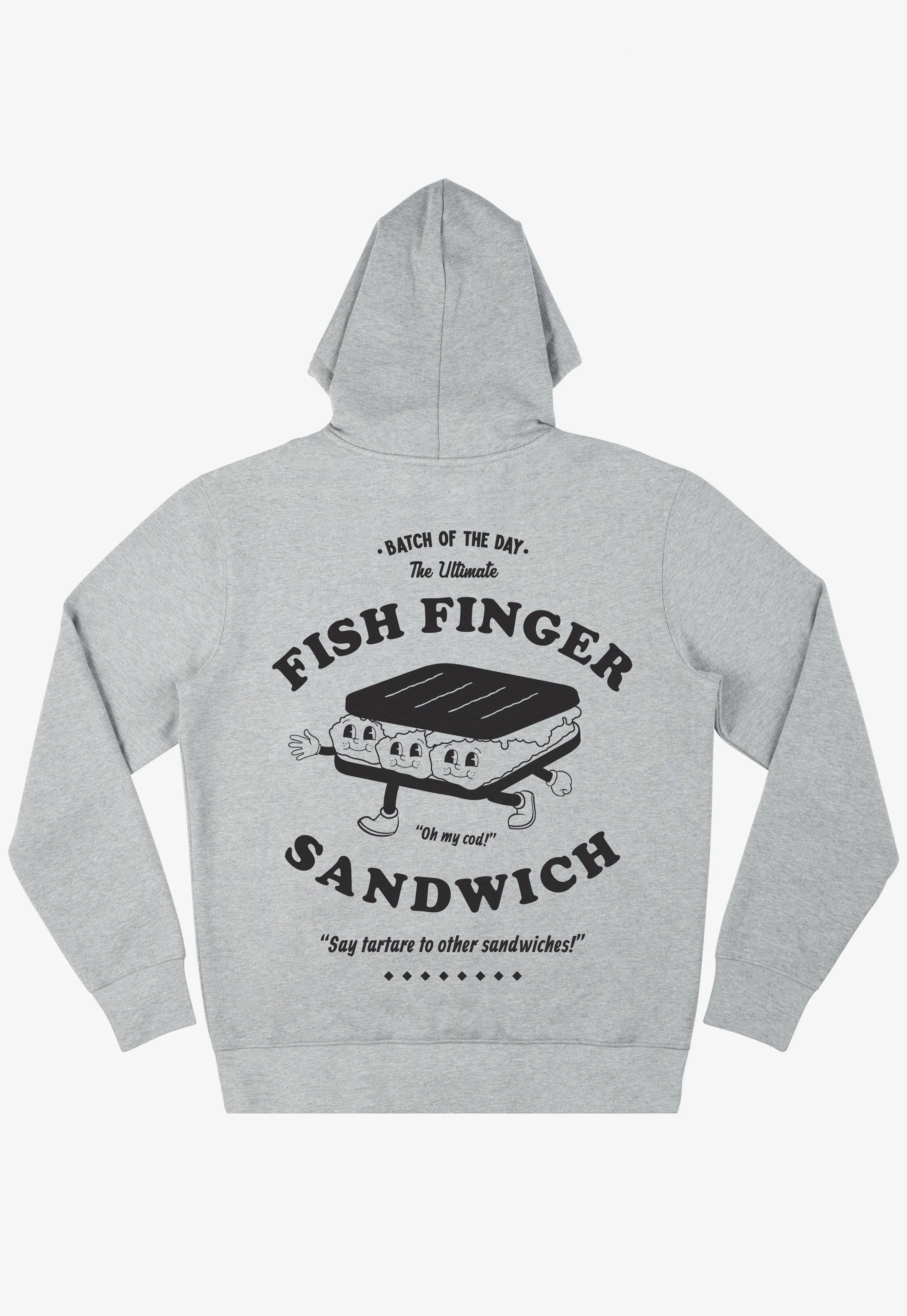 Fish Finger Sandwich Hoodie In Grey