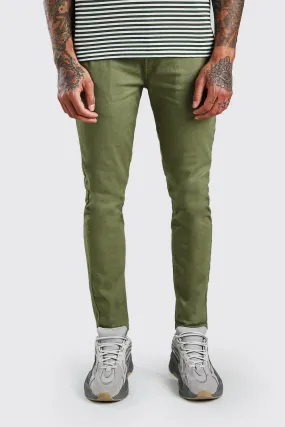 Fixed Waist Stretch Super Skinny Chino Trouser | boohooMAN UK