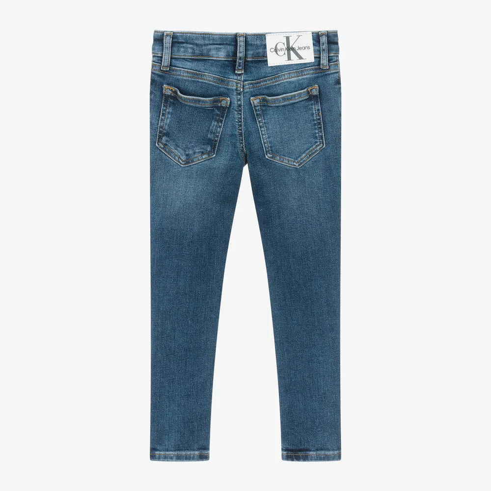 Girls Blue Denim Mid-Rise Skinny Fit Jeans