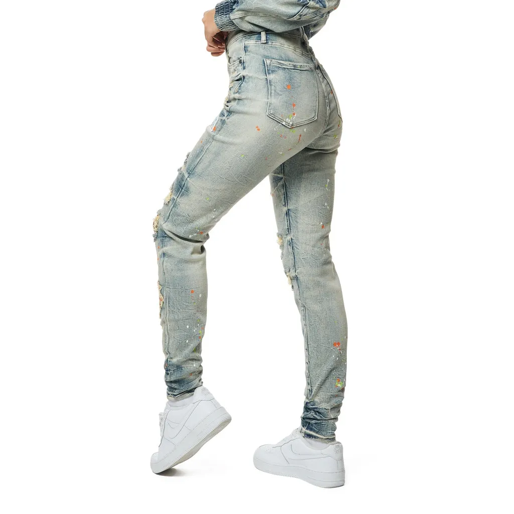 High Rise Super Skinny Racing Jeans - Alpine Blue