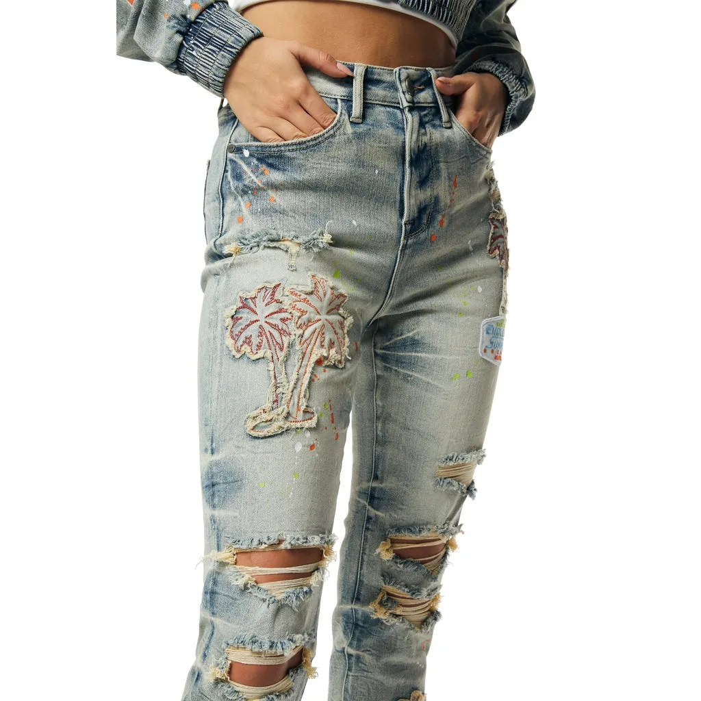 High Rise Super Skinny Racing Jeans - Alpine Blue