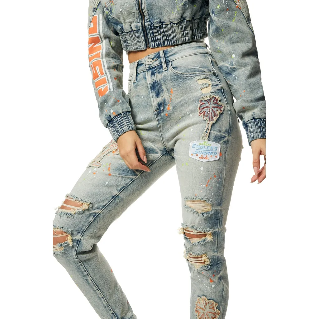 High Rise Super Skinny Racing Jeans - Alpine Blue