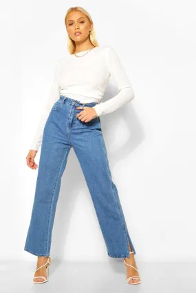 High Waist Split Hem Jeans