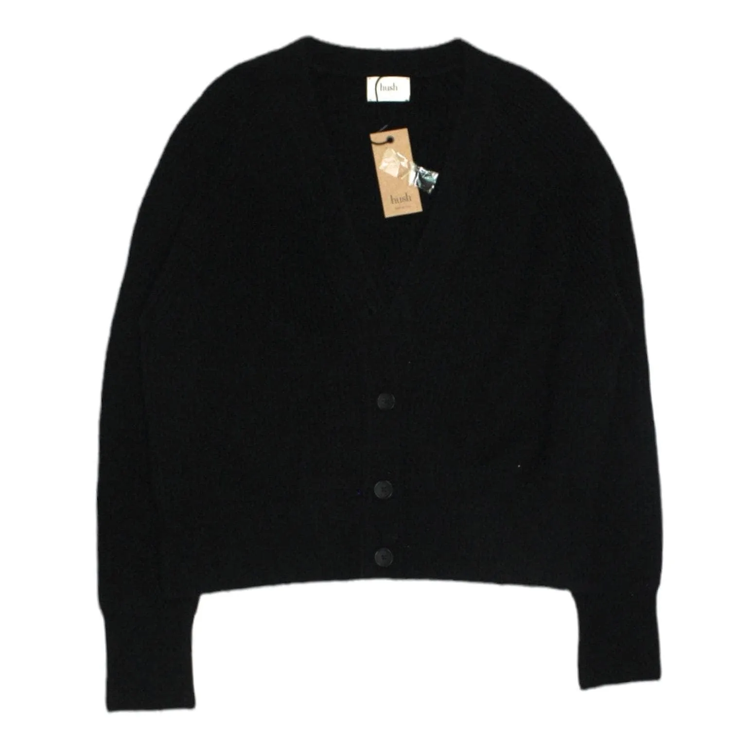 Hush Black Ribbed Knit Cardigan